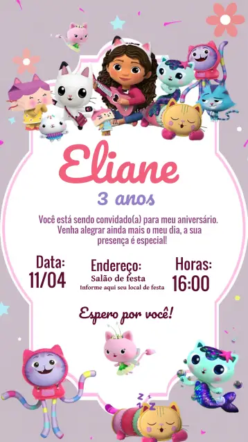 Invite The Magical House of Gabby Drawing editable and customizable