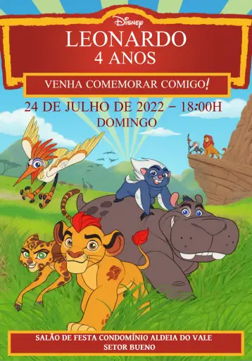 Invite The Colorful Lion Guard editable and customizable