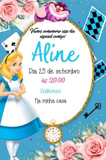 Invite Alice In Wonderland editable and customizable