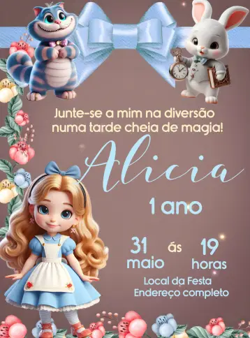 Invite Alice In Wonderland Adventure editable and customizable