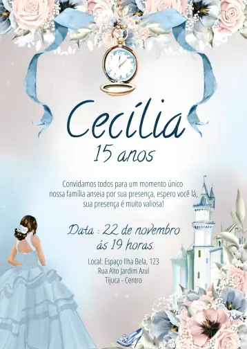 Invite Alice In Wonderland Debutante Years editable and customizable