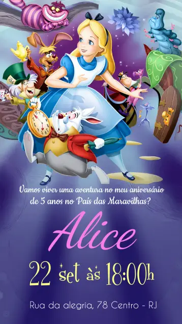 Invite Alice In The Lilac Wonderland editable and customizable