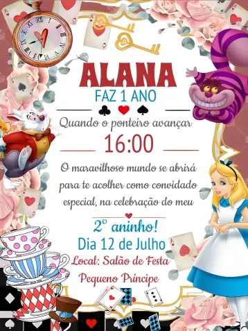 Invite Alice In Wonderland Girl editable and customizable