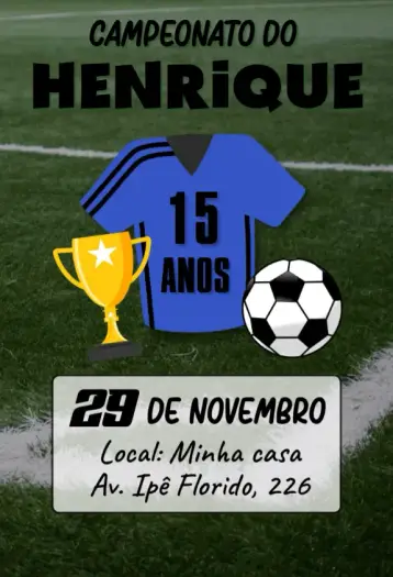 Invite Soccer Birthday Party editable and customizable