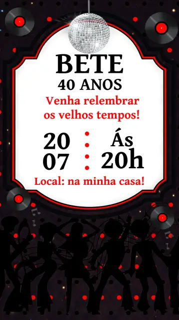 Invite 60s Disco Party editable and customizable