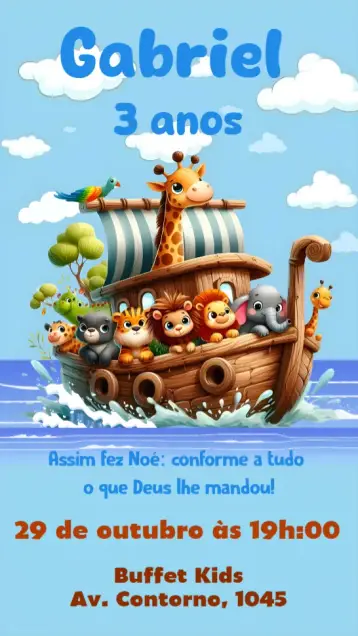 Invite Noah's Ark editable and customizable