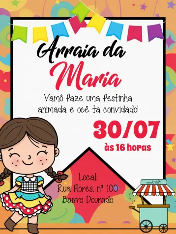 Invite Arraiá Festa Junina São editable and customizable