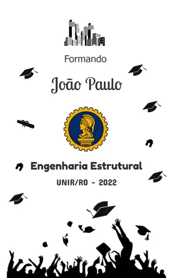 Convite Arte Para Vaso Graduación Ingeniería Civil Blanco para graduación en ingeniería civil – tema graduación (moderno, elegante, blanco y negro, minimalista, académico, festivo)