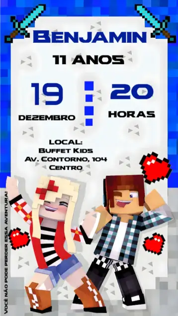 Convite Authentic Games – tema birthday