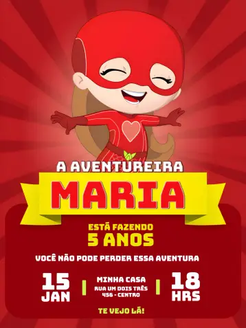 Invite Red Adventurer - Gi Boy editable and customizable