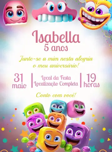 Invitación Balas Fini Dulces editable y personalizable