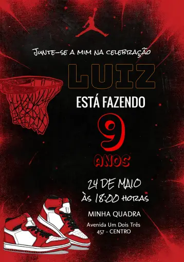 Invite Basketball Air Jordan Sport editable and customizable