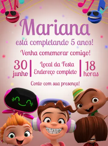 Invitación Beat Power Rockers Rockets editable y personalizable