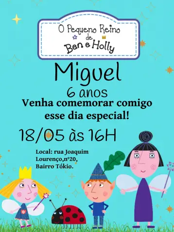 Invitación Ben y Holly Amarillo editable y personalizable