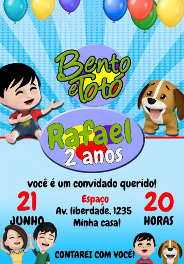 Invite Bento And Totó Kids editable and customizable