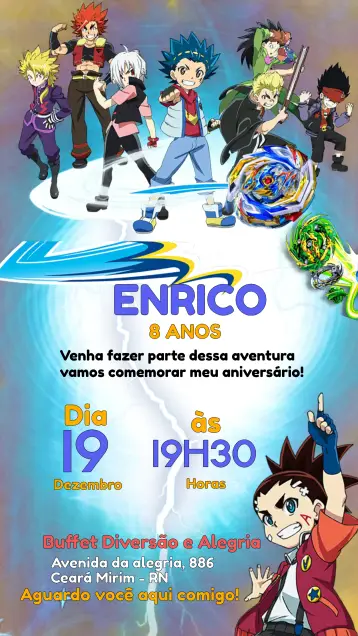 Invite Beyblade editable and customizable