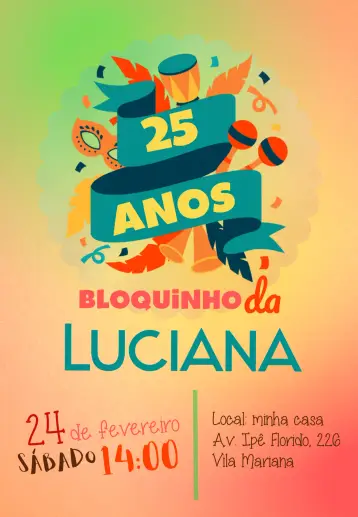 Invite Northeast Carnival Block Party editable and customizable