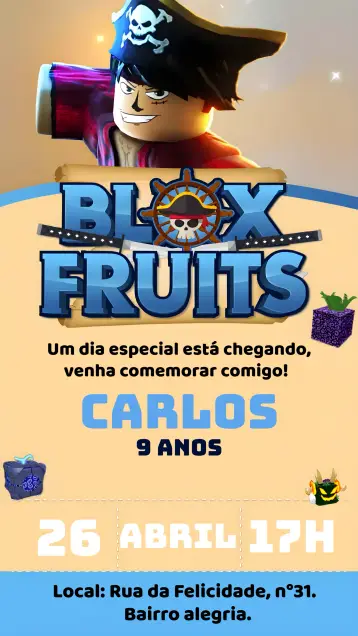 Invite Blox Fruits Robux editable and customizable