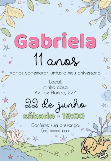 Convite Bobbie Goods Animais editável e personalizável