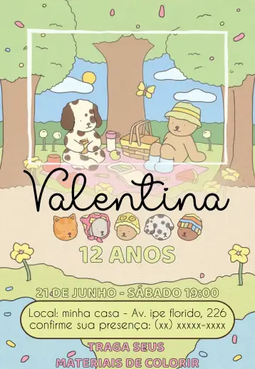 Convite Bobbie Goods Colorir para aniversário infantil. – tema aniversário infantil (colorido, divertido, lúdico, infantil, criativo)