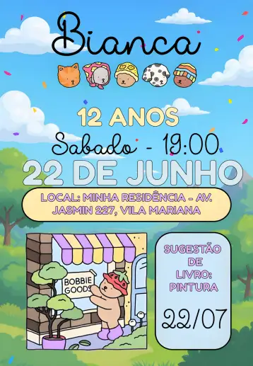 Convite Bobbie Goods Paint para kids birthday – tema kids' birthday party (lilac, purple, painting, coloring, fun, creative)