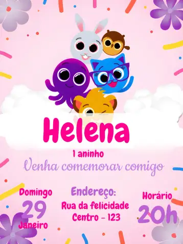 Convite Pastelitos Arcoíris para cumpleaños infantil o fiesta temática. – tema más buscados (colorido, infantil, lúdico, moderno, divertido, brilhante)