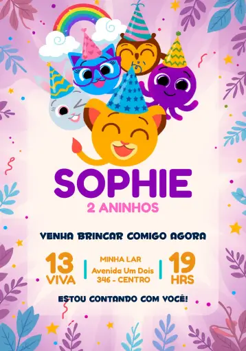 Invitación Pastelitos Coloridos editable y personalizable