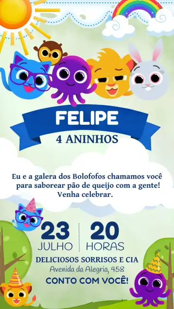 Invitación Pastelitos Coloridos editable y personalizable