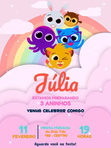 Invite Bolofofos Kids editable and customizable