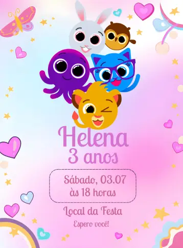 Invite Sweetie Cakes Pink editable and customizable