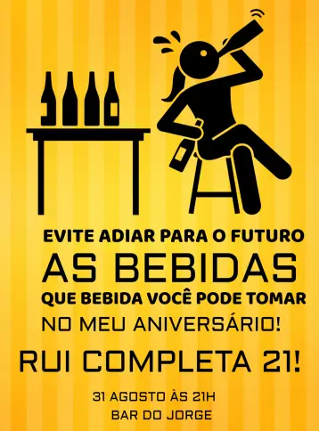 Invite Funny Pub Bar editable and customizable