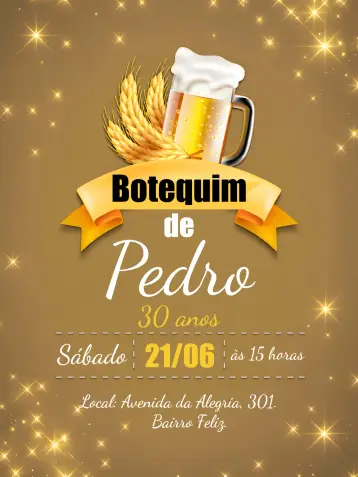 Invite Boteco Drink editable and customizable