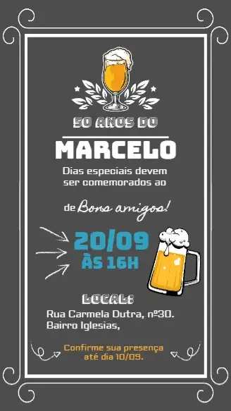 Invite Boteco BBQ Chalk editable and customizable