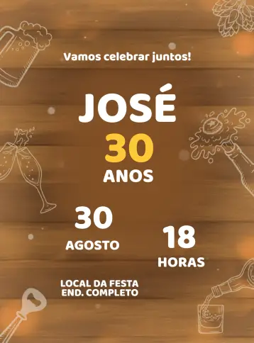 Invite Boteco Homem editable and customizable