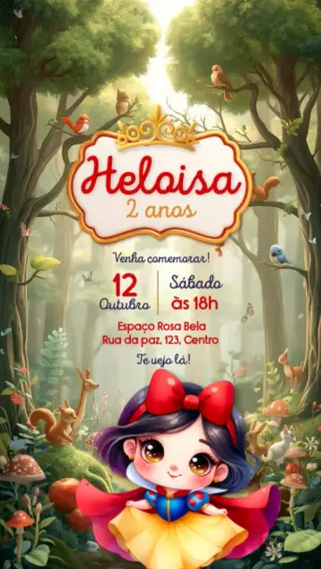 Convite Branca de Neve – tema mais pesquisados