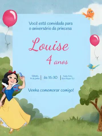 Invite Snow White editable and customizable