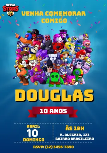 Invite Brawl Stars Brawlstars editable and customizable