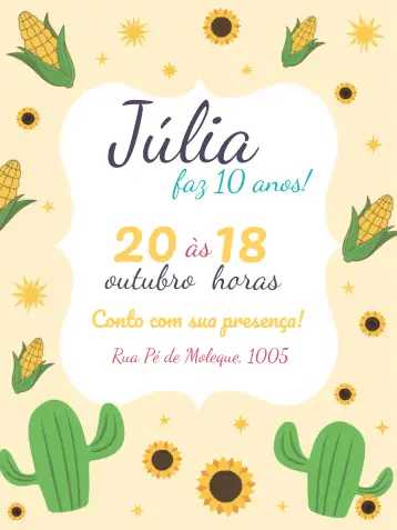 Invite Caipira Cactus editable and customizable