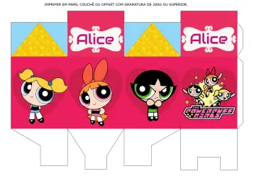 Convite Caixa Milk Meninas Super Poderosas Molde para festa de aniversário infantil – tema mais pesquisados (colorido, divertido, ilustrações infantis, estilo cartoon, temática de super-heróis)