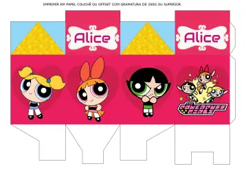 Convite Caixa Milk Meninas Super Poderosas Molde editável e personalizável