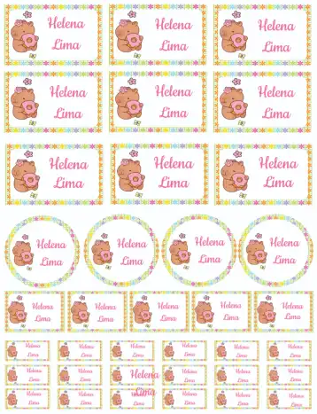 Convite Capivara editável e personalizável