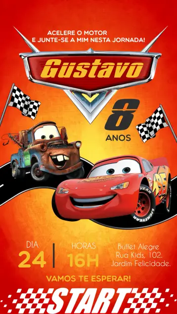 Invite Red Cars editable and customizable