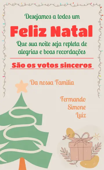 Convite Tarjeta De Feliz Navidad Familia para navidad en familia – tema fechas conmemorativas (navideño, rojo y verde, ilustraciones de árboles de Navidad, estilo vintage, elementos gráficos de nieve, modernidad minimalista)