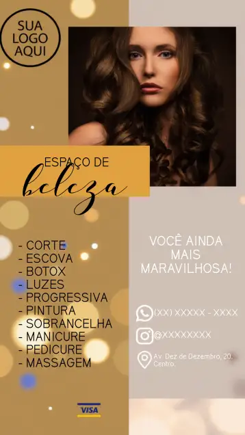 Convite Cartão De Visita Espaço Beleza Post para ideal para profissionais de beleza que desejam divulgar seus serviços. – tema mais pesquisados (dourado, preto, moderno, minimalista, elegante)