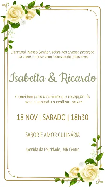 Convite Casamento Floral Verde editável e personalizável