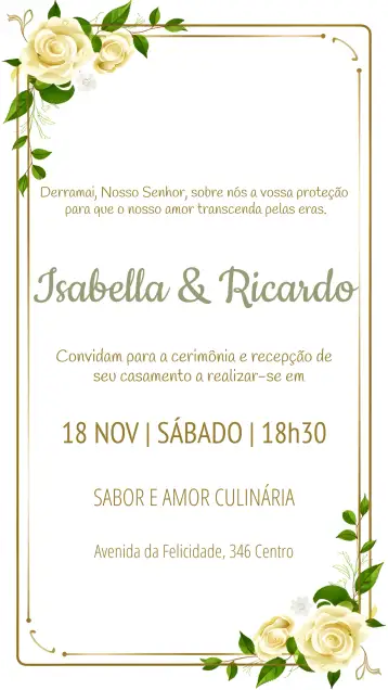Convite Boda Floral Verde para boda romántica y al aire libre. – tema boda (floral, verde, romántico, rústico, naturales, elegante)
