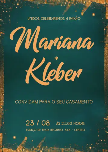 Convite Boda Negra para boda elegante y sofisticada. – tema boda (negro, dorado, verde, moderno, elegante, brillante)