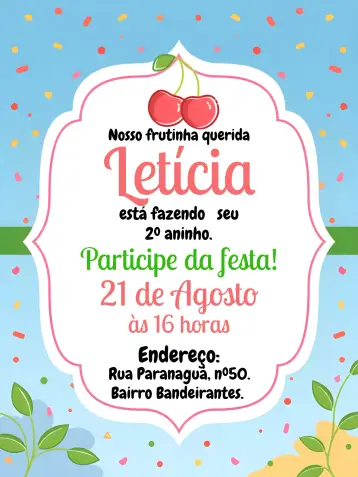 Invite Green Cherry editable and customizable