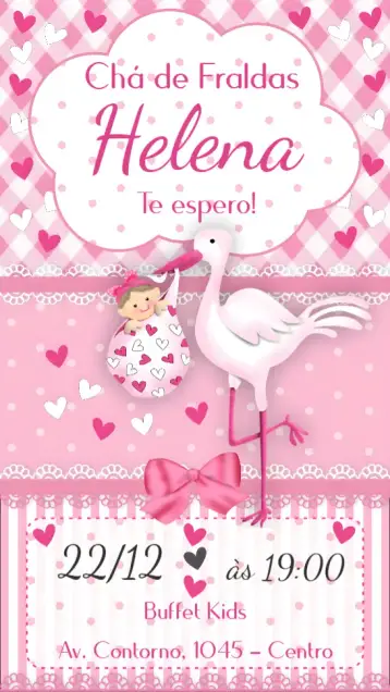 Convite Chá de Fraldas para chá de fraldas para celebrar a chegada do bebê. – tema chá de fraldas (colorido, animais, minimalista, floral, pastel, moderno)