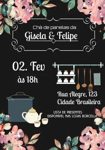 Invite Floral Bridal Shower Registry editable and customizable